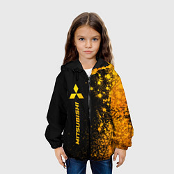 Куртка с капюшоном детская Mitsubishi - gold gradient: по-вертикали, цвет: 3D-черный — фото 2