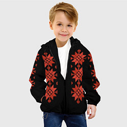 Куртка с капюшоном детская Удмуртский - вертикаль black 2, цвет: 3D-черный — фото 2