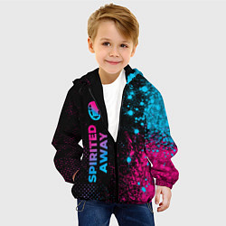 Куртка с капюшоном детская Spirited Away - neon gradient: по-вертикали, цвет: 3D-черный — фото 2