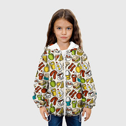 Куртка с капюшоном детская Завтрак - цветной, цвет: 3D-белый — фото 2