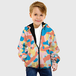 Куртка с капюшоном детская Абстракция в пастельных тонах, цвет: 3D-черный — фото 2