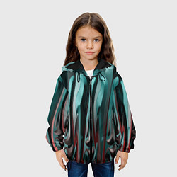 Куртка с капюшоном детская Металлический рельеф, цвет: 3D-черный — фото 2