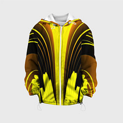 Куртка с капюшоном детская Черно-желтые мотивы, цвет: 3D-белый