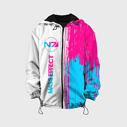 Куртка с капюшоном детская Mass Effect neon gradient style: по-вертикали, цвет: 3D-черный