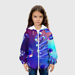 Куртка с капюшоном детская Фигуры на градиенте, цвет: 3D-белый — фото 2