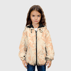 Куртка с капюшоном детская Паттерн бледно-оранжевый, цвет: 3D-черный — фото 2