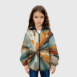 Куртка с капюшоном детская Цветная абстракция - нейросеть, цвет: 3D-черный — фото 2