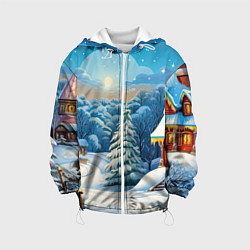 Детская куртка Зимний домик и елка