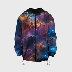 Куртка с капюшоном детская Космическая туманность, цвет: 3D-черный