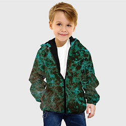Куртка с капюшоном детская Абстракция - водоросли, цвет: 3D-черный — фото 2