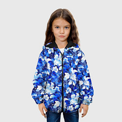 Куртка с капюшоном детская Голубой цветник, цвет: 3D-черный — фото 2