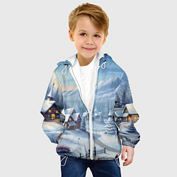 Куртка с капюшоном детская Зимнее настроение, цвет: 3D-белый — фото 2