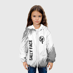 Куртка с капюшоном детская Sally Face glitch на светлом фоне вертикально, цвет: 3D-белый — фото 2