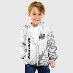 Куртка с капюшоном детская Chrysler speed на светлом фоне со следами шин верт, цвет: 3D-белый — фото 2
