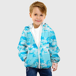 Куртка с капюшоном детская Абстракция стилизованное небо, цвет: 3D-белый — фото 2