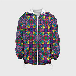 Куртка с капюшоном детская Стеклянная мозаика, цвет: 3D-белый