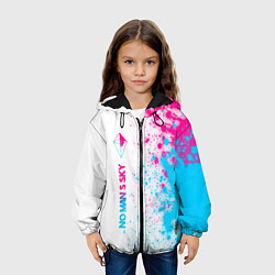 Куртка с капюшоном детская No Mans Sky neon gradient style по-вертикали, цвет: 3D-черный — фото 2