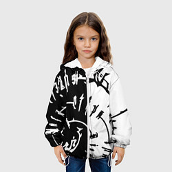 Куртка с капюшоном детская Астарион - знак на спине чб, цвет: 3D-белый — фото 2