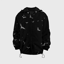 Куртка с капюшоном детская Летучие мыши на черном небе, цвет: 3D-черный