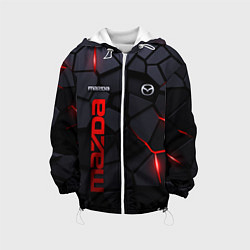 Куртка с капюшоном детская Mazda - плиты с эффектом свечения, цвет: 3D-белый