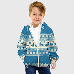 Куртка с капюшоном детская Sweater with deer on a blue background, цвет: 3D-белый — фото 2