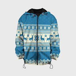 Детская куртка Sweater with deer on a blue background