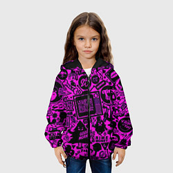 Куртка с капюшоном детская Абстракция ТВ шоу, цвет: 3D-черный — фото 2