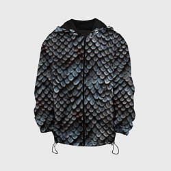 Куртка с капюшоном детская Паттерн чешуя дракона, цвет: 3D-черный