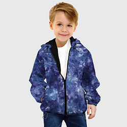Куртка с капюшоном детская Абстракция - sea blue, цвет: 3D-черный — фото 2