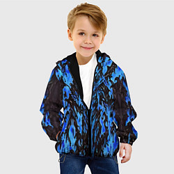 Куртка с капюшоном детская Демонический доспех синий, цвет: 3D-черный — фото 2