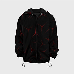 Куртка с капюшоном детская Красный кибер узор, цвет: 3D-черный