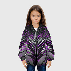 Куртка с капюшоном детская Киберпанк доспех фиолетовый, цвет: 3D-черный — фото 2