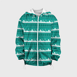 Детская куртка Зеленый зимний пейзаж