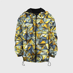 Куртка с капюшоном детская Маленькие золотые треугольники, цвет: 3D-черный