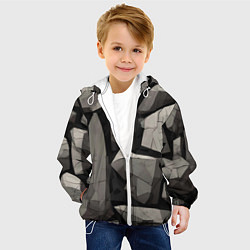 Куртка с капюшоном детская Мегалиты хаотичной формы, цвет: 3D-белый — фото 2