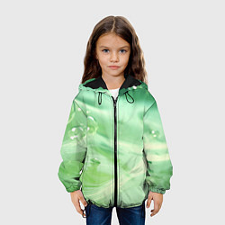Куртка с капюшоном детская Зеленая вода с пузырями, цвет: 3D-черный — фото 2