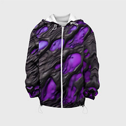 Куртка с капюшоном детская Фиолетовая текучая субстанция, цвет: 3D-белый