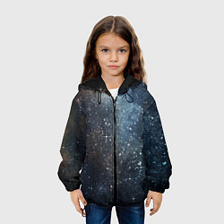 Куртка с капюшоном детская Темное космическое звездное небо, цвет: 3D-черный — фото 2
