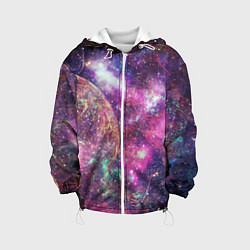 Детская куртка Пурпурные космические туманности со звездами