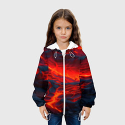 Куртка с капюшоном детская Текущая магма, цвет: 3D-белый — фото 2