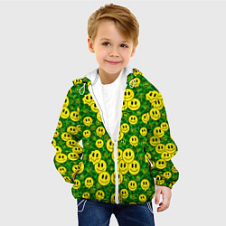 Куртка с капюшоном детская Камуфляжные смайлики, цвет: 3D-белый — фото 2