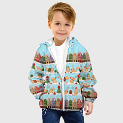 Куртка с капюшоном детская Капибара с семьей на прогулке, цвет: 3D-белый — фото 2