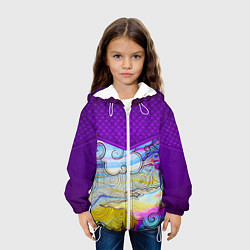 Куртка с капюшоном детская Облака и спирали, цвет: 3D-белый — фото 2