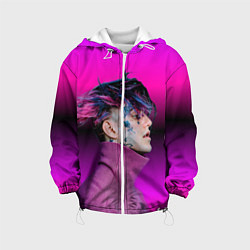 Куртка с капюшоном детская Lil Peep фиолетовый лук, цвет: 3D-белый