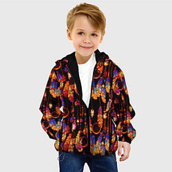 Куртка с капюшоном детская Ловцы снов с яркими перьями, цвет: 3D-черный — фото 2