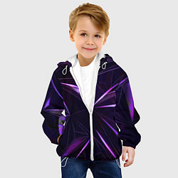Куртка с капюшоном детская Фиолетовый хрусталь, цвет: 3D-белый — фото 2