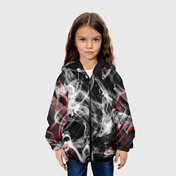 Куртка с капюшоном детская Серый дым узоры, цвет: 3D-черный — фото 2