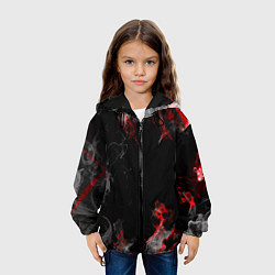 Куртка с капюшоном детская Дым и текстуры, цвет: 3D-черный — фото 2