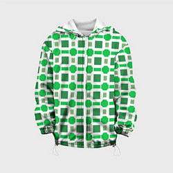 Детская куртка Зелёные кирпичики и белые полосы