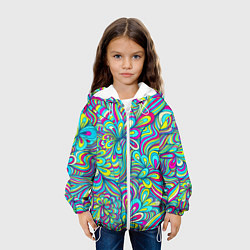 Куртка с капюшоном детская Узоры метаморфозы, цвет: 3D-белый — фото 2